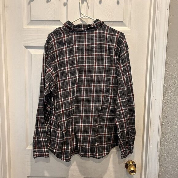 Woolrich Cotton Flannel Plaid Onyx Red, White and Black Button Down Women's XL - Picture 5 of 7